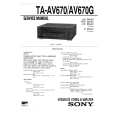 SONY TAAV670/G Manual de Servicio