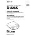 SONY D-826K Manual de Usuario