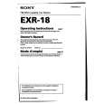 SONY EXR-18 Manual de Usuario