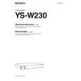 SONY YS-W230 Manual de Usuario