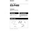 SONY ES-P400 Manual de Usuario