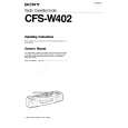 SONY CFS-W402 Manual de Usuario