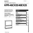 SONY KPR-46CX25 Manual de Usuario