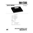 SONY RME500 Manual de Servicio