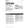 SONY CFS-903 Manual de Usuario