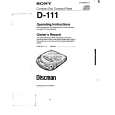 SONY D-111 Manual de Usuario