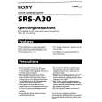 SONY SRSA30 Manual de Usuario