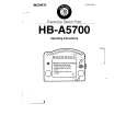 SONY HB-A5700 Manual de Usuario