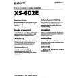 SONY XS-602E Manual de Usuario