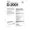 SONY D-2001 Manual de Usuario