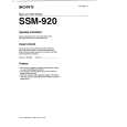 SONY SSM920 Manual de Usuario